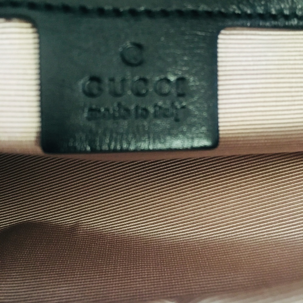 New Authentic Gucci Large GG Leather Top Handle Bag Black Gold - Picture 14 of 15